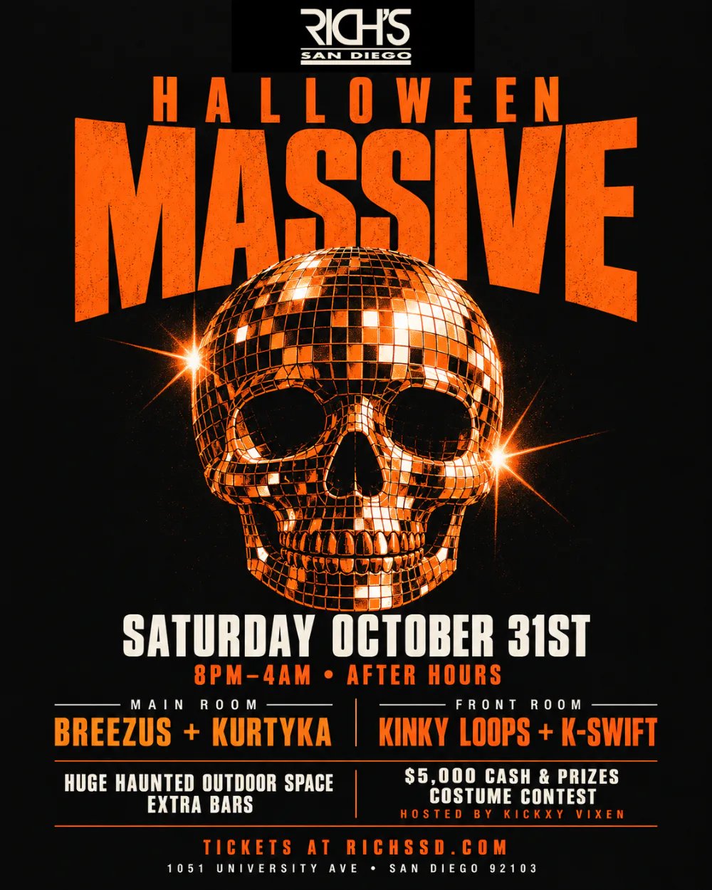 Halloween Massive — Rich's San Diego · Sat Oct 31