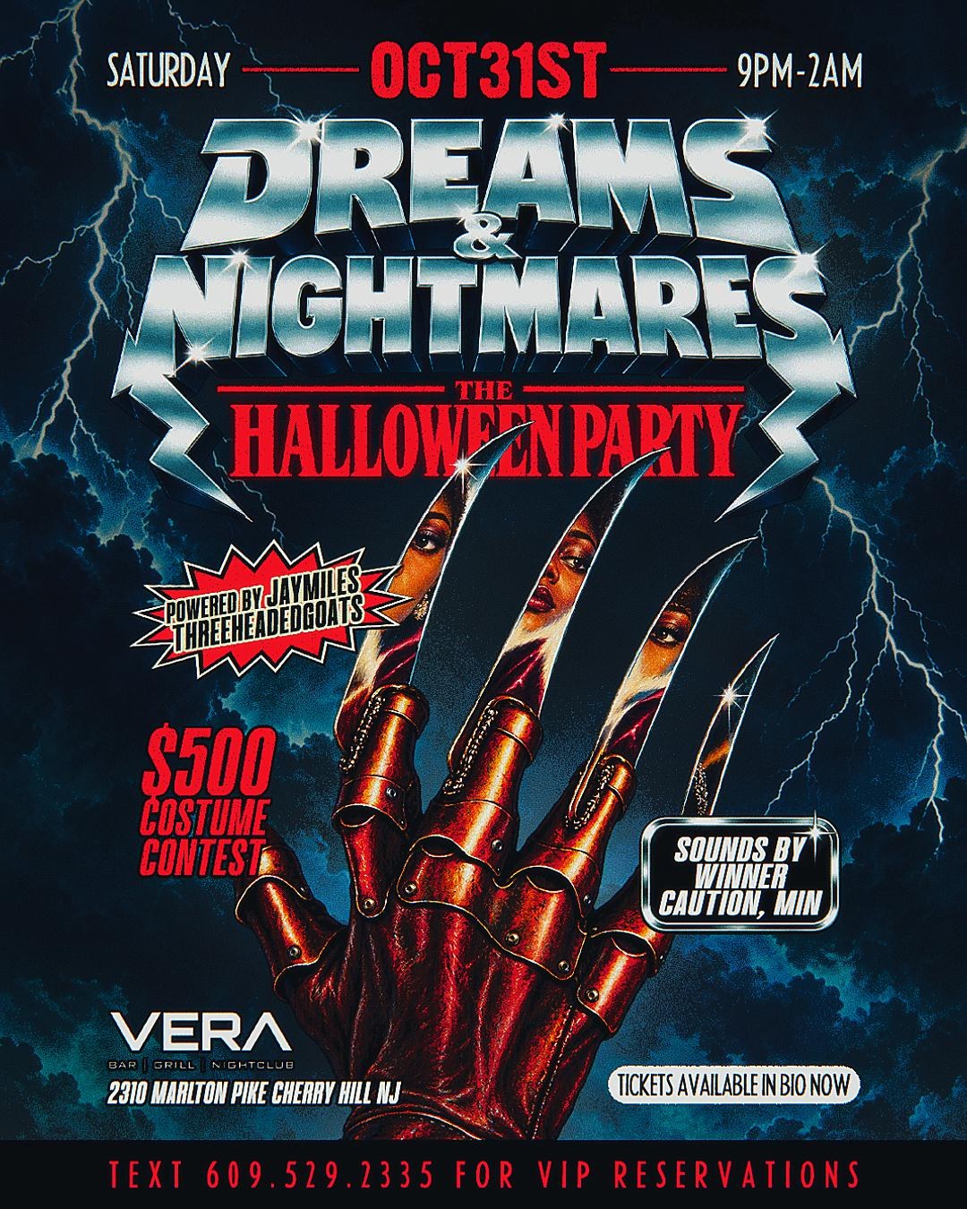 Dreams & Nightmares: The Halloween Party — Vera, Cherry Hill · Sat Oct 31 · 9pm–2am