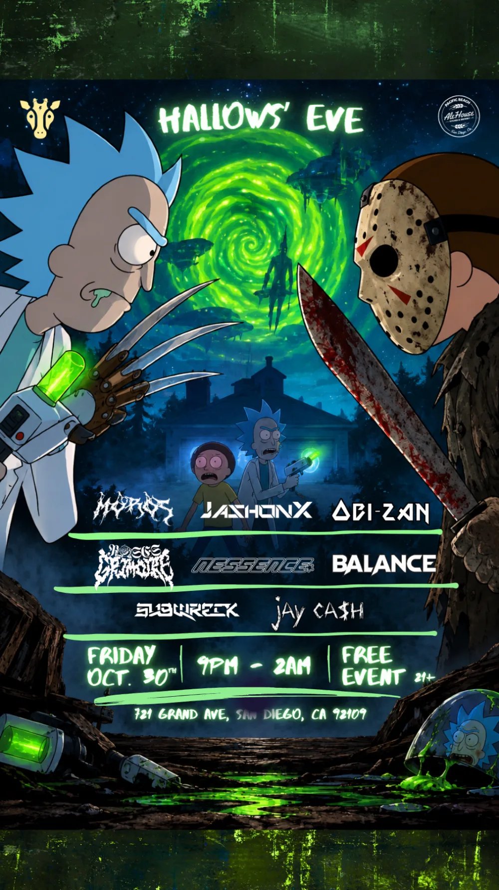Hallows Eve: HADEZ, Jashonx, Obi-Zan, ROSES Grimoire, Nessence, Subwreck, JAY Cash, Balance — PB Alehouse · Fri Oct 30