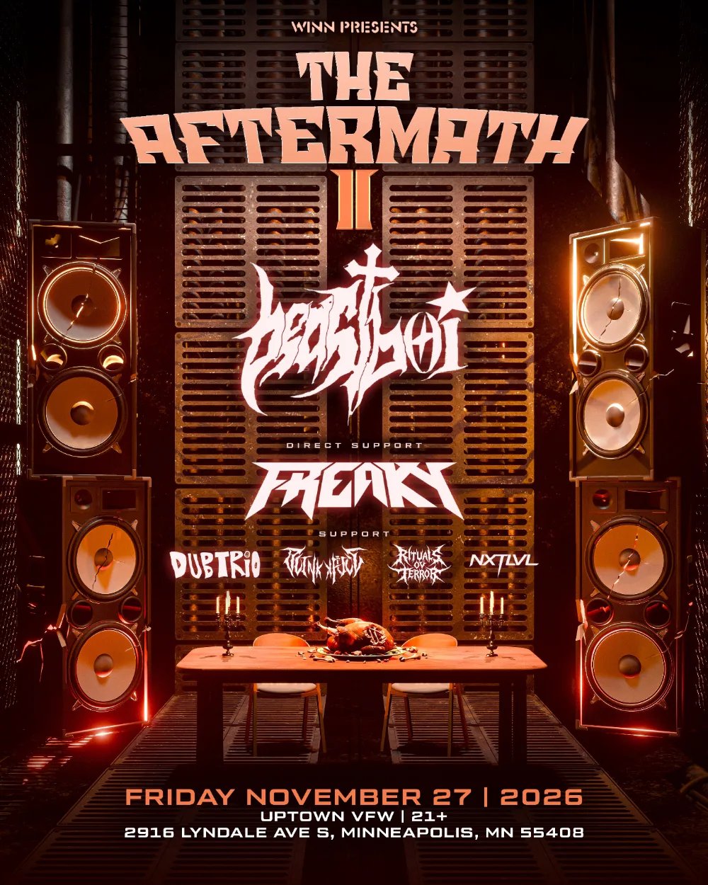 The Aftermath II: beastboi., FREAKY, Dubtrio, BLINKYFVCE, ROT, Nxtlvl — Uptown VFW · Fri Nov 27