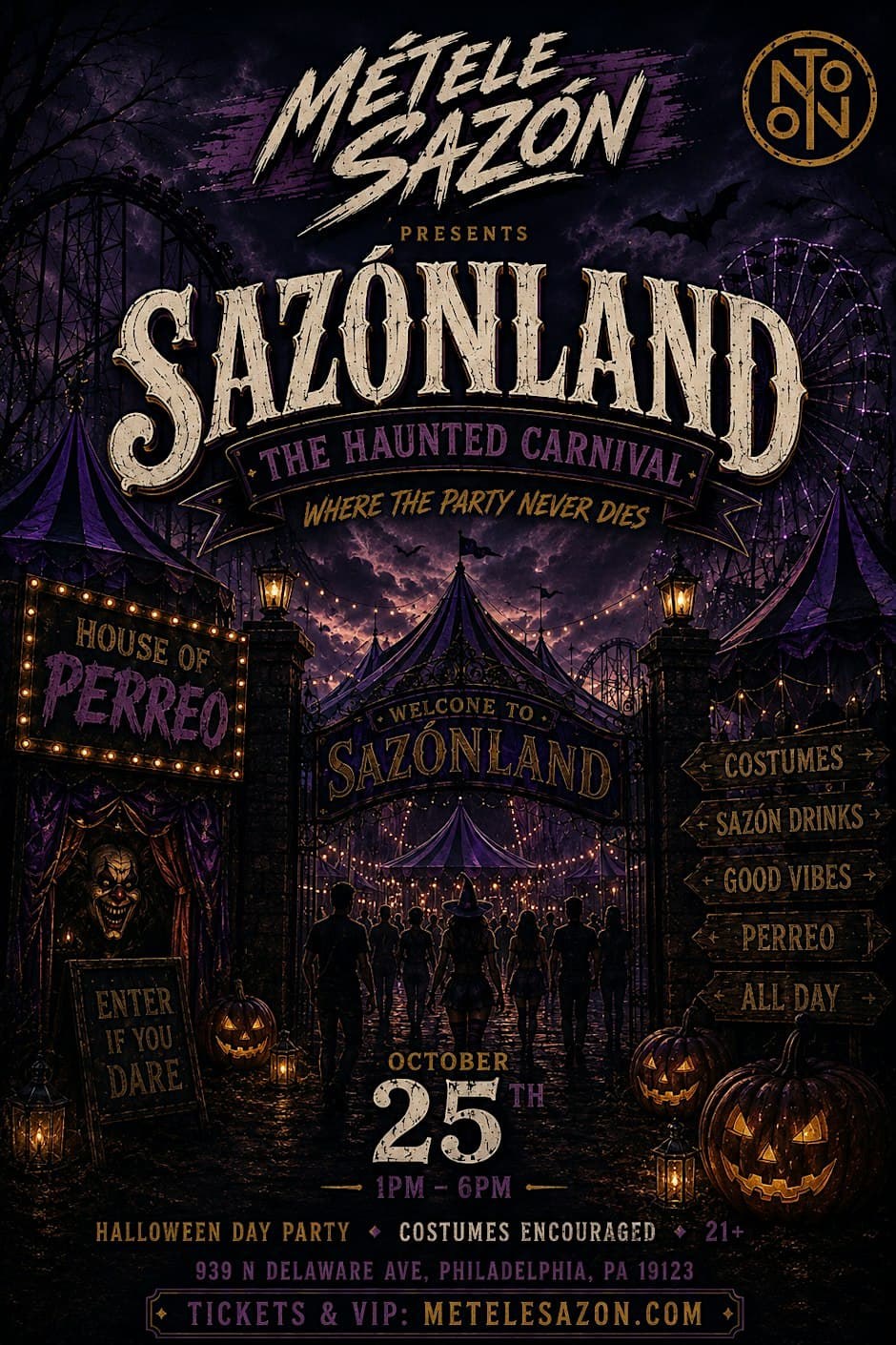 Sazonland: The Haunted Carnival Day Party — NOTO · Sun Oct 25 · 1pm