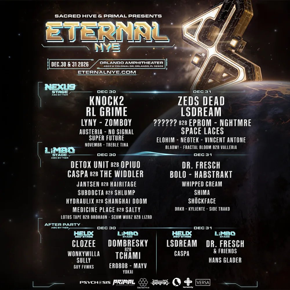 ETERNAL NYE — Orlando Amphitheater · Wed Dec 30–31