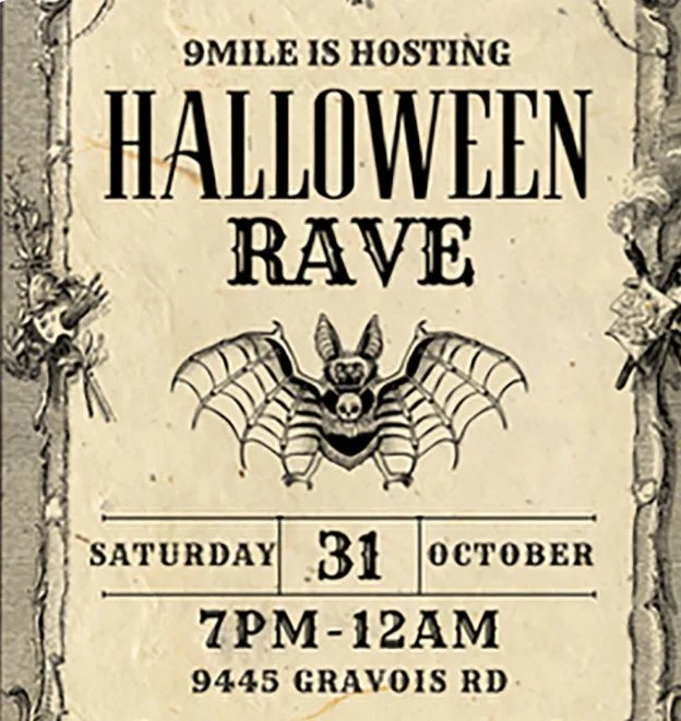 Halloween Rave — 9 Mile Garden · Sat Oct 31