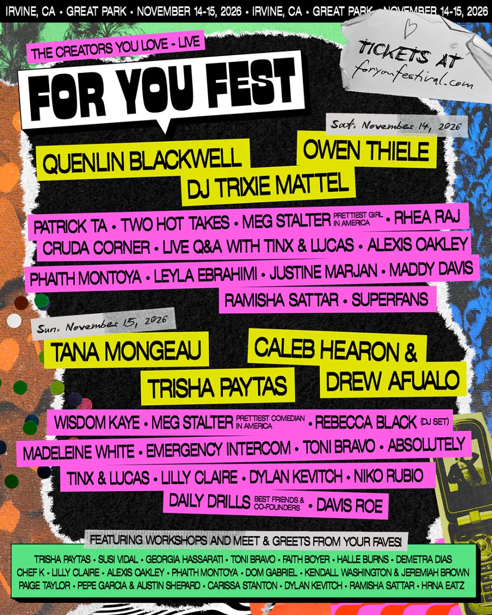 For You Fest — Great Park Live · Sat Nov 14–15