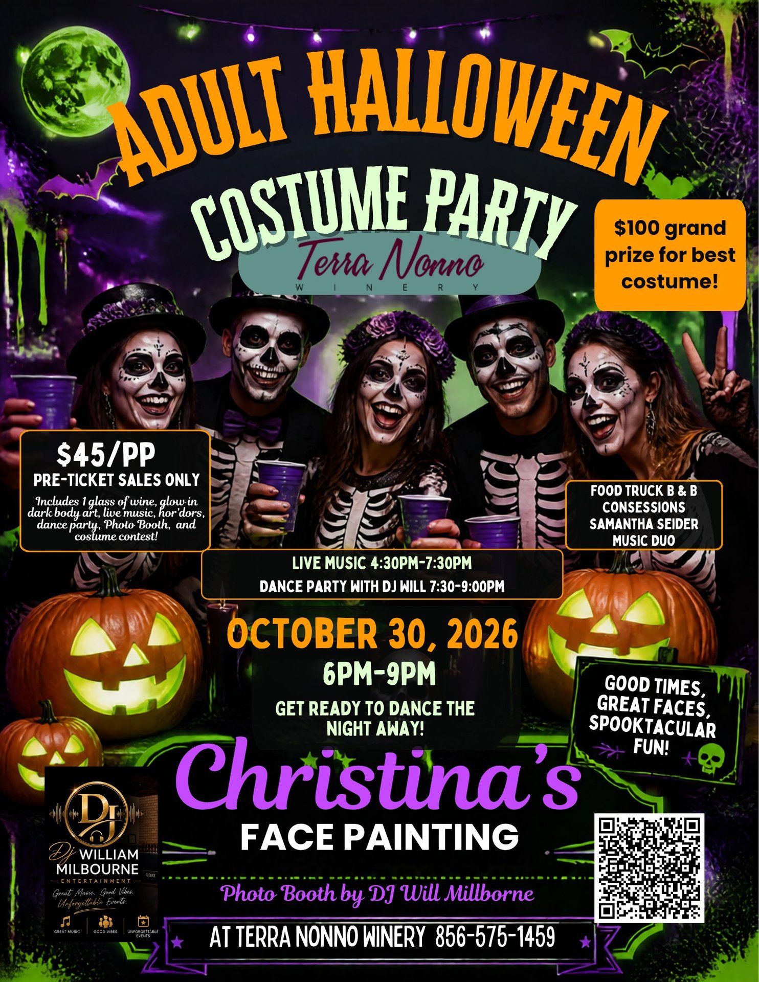 Adult Halloween Bash — Terra Nonno Winery, Millville · Fri Oct 30 · 6–9pm · 21+