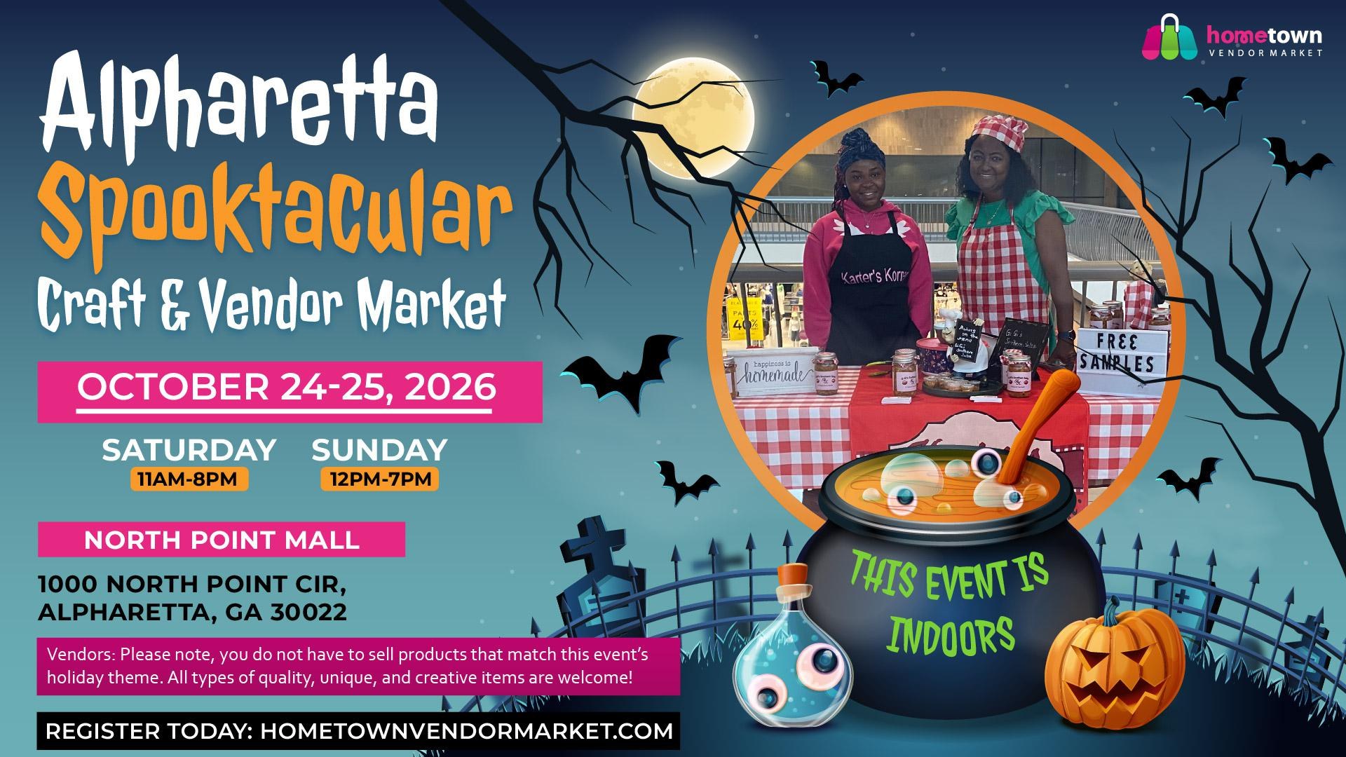 Spooktacular Craft & Vendor Market — North Point Mall, Alpharetta · Oct 24 & 25 · FREE