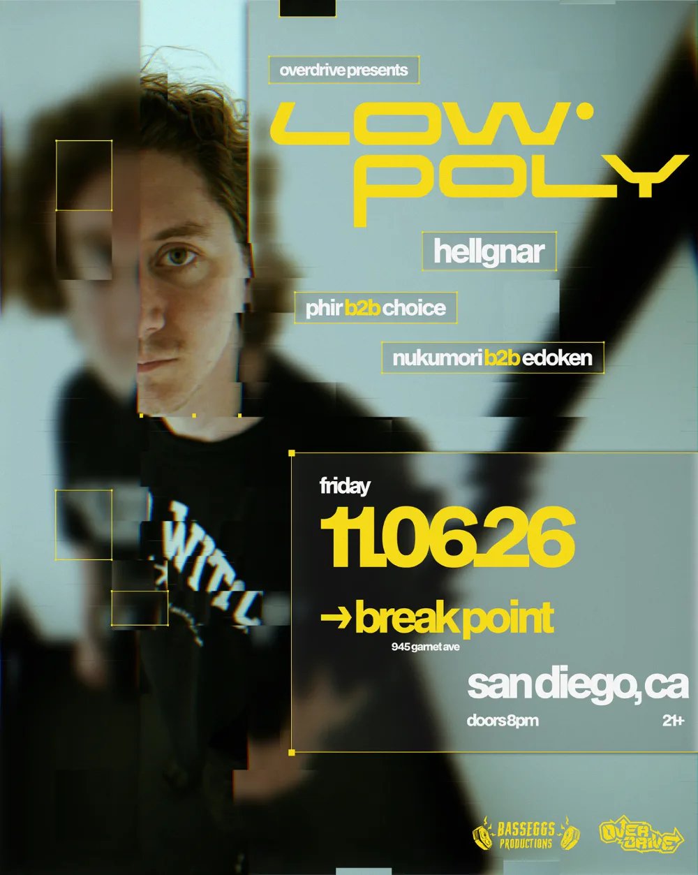 OVERDRIVE PRESENTS: Low Poly, HellGnar, PHIR, Choice, Nukumori, Edoken — Break Point PB · Fri Nov 6