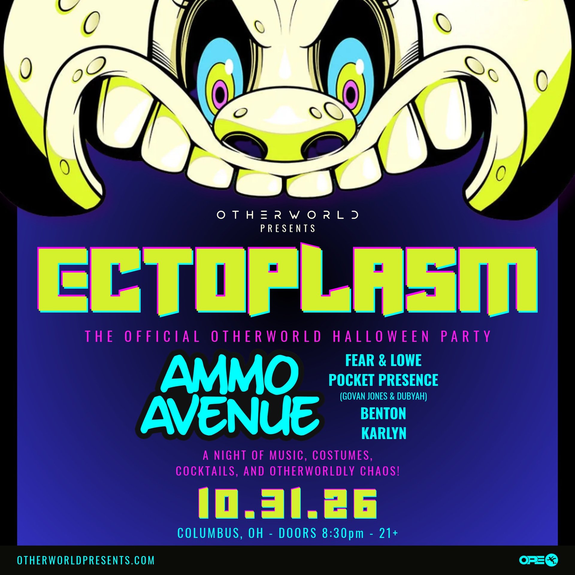 Ectoplasm Halloween Party — Otherworld · Sat Oct 31
