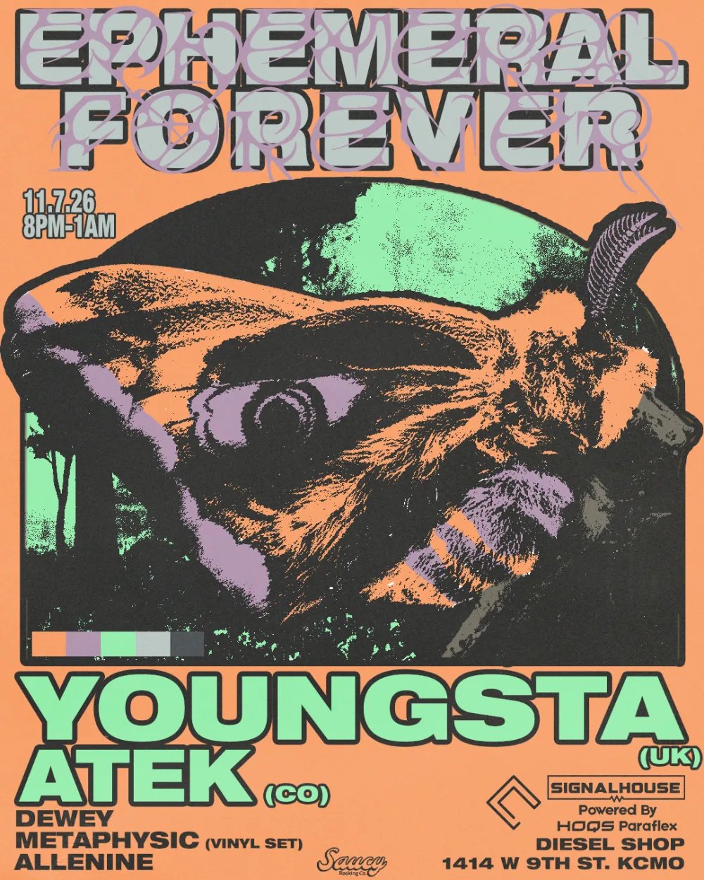 Youngsta & Atek: YoungstaUK, ATEK, Dewey, Metaphysic, allenine — Switchback Outdoor Event Space · Sat Nov 7