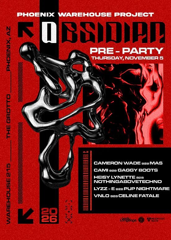 Obsidian Pre Party — Warehouse 215 · Thu Nov 5