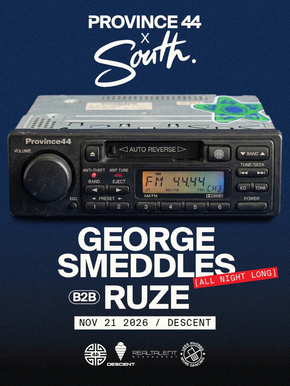 Province 44 Presents: George Smeddles, Ruze — Descent · Sat Nov 21
