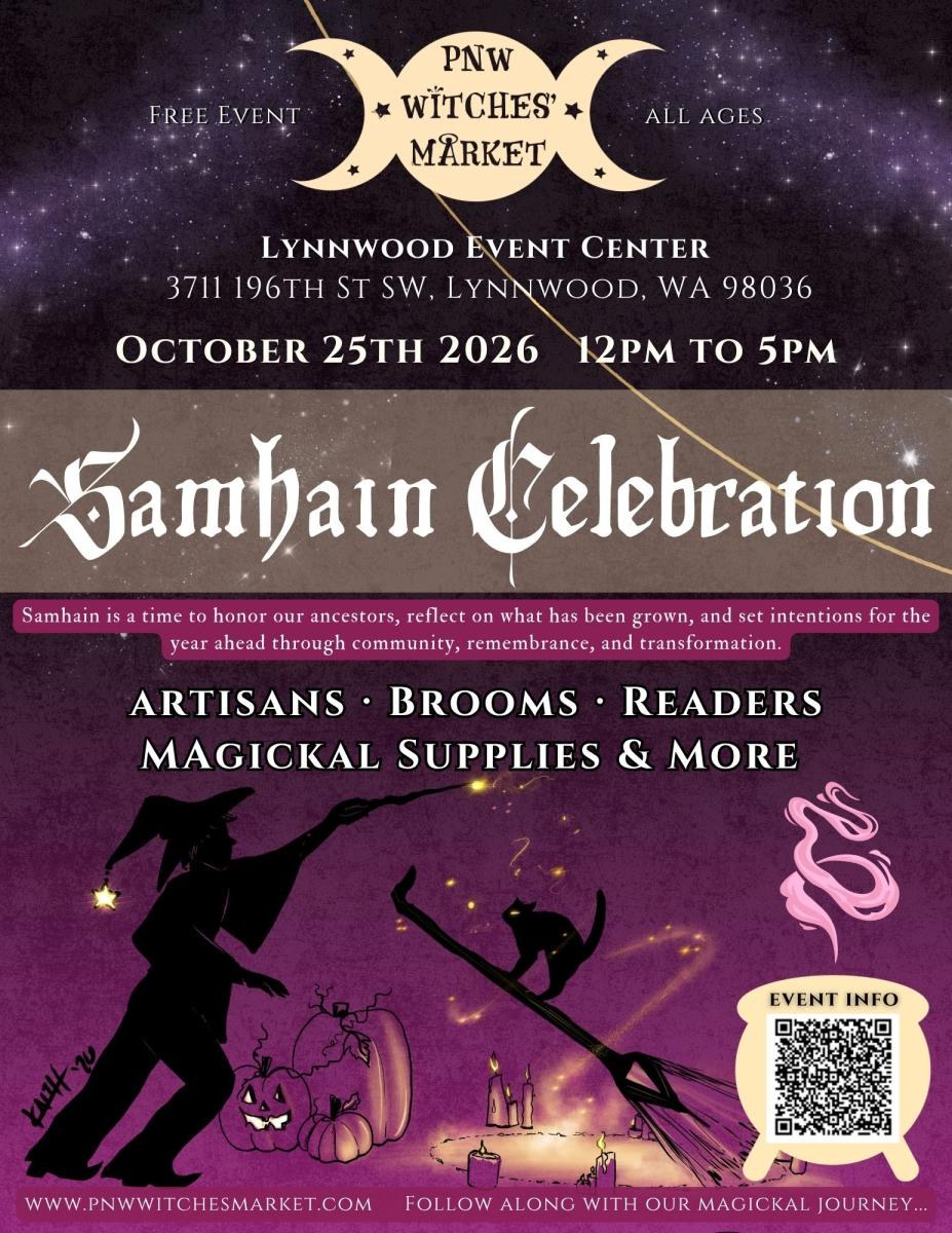 PNW Witches' Market: Samhain — Lynnwood Event Center · Sun Oct 25 · 12–5pm · FREE