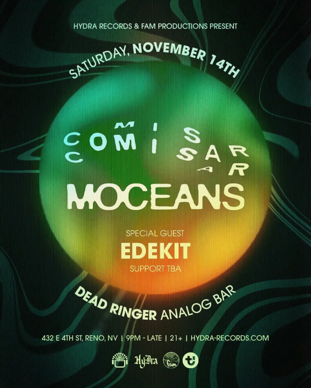 Comisar, Moceans — Dead Ringer Analog Bar · Sat Nov 14