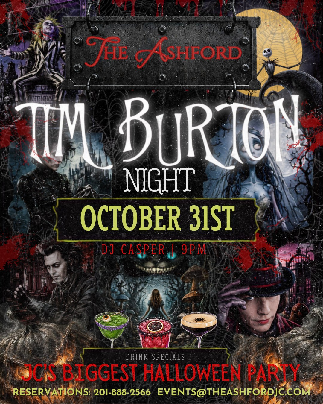 Tim Burton Night — The Ashford, Jersey City · Sat Oct 31 · 9pm–3am · 21+