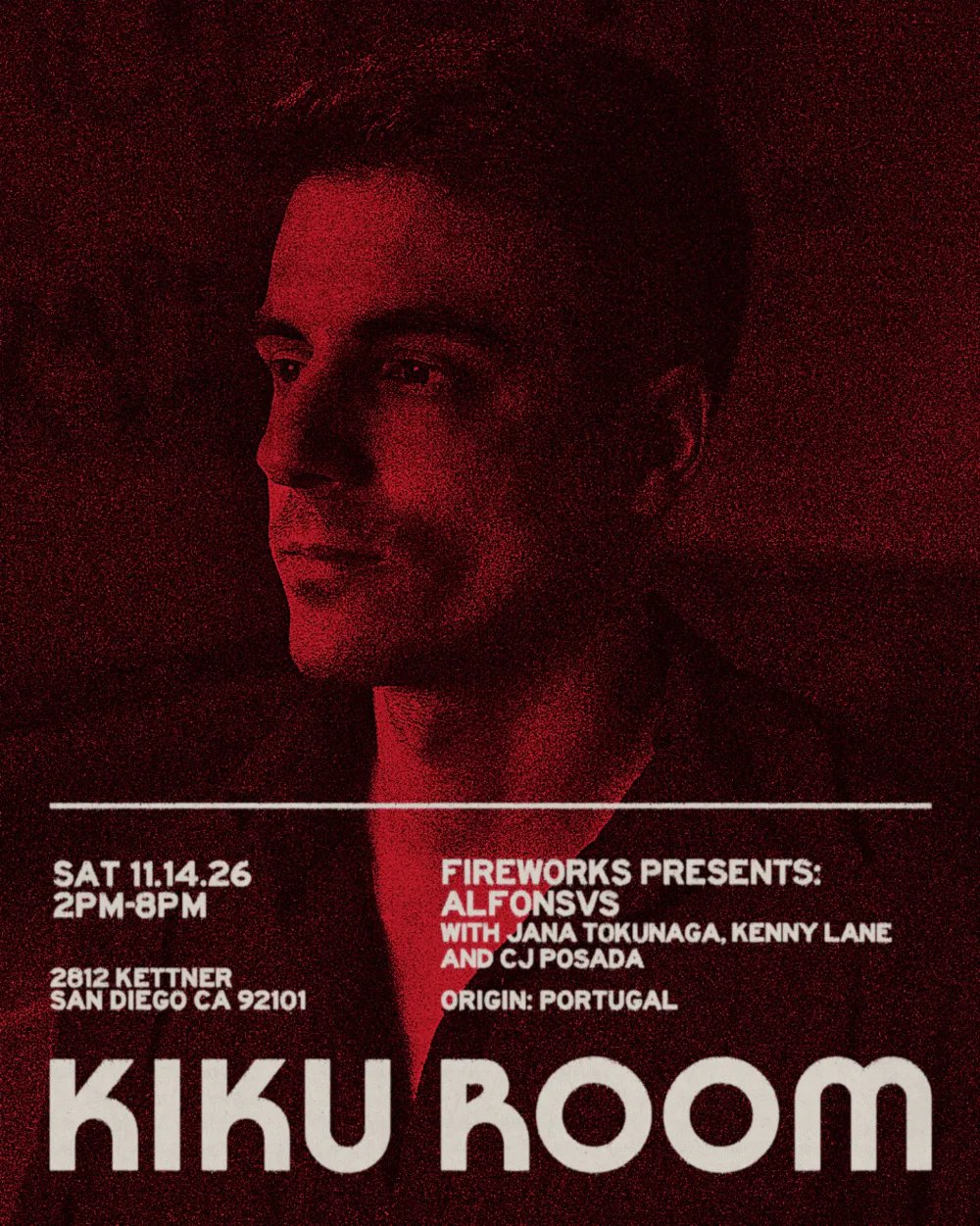 Kiku Room X Fireworks presents: Alfonsvs, Jana Tokunaga, Kenny Lane, CJ Posada — Kiku Room · Sat Nov 14