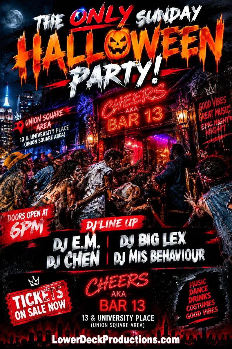 🎃 Halloween Weekend Sunday Funday Dance Party: Misbehaviour, DJ E.M., DJ CHEN — Bar 13 · Sun Nov 1