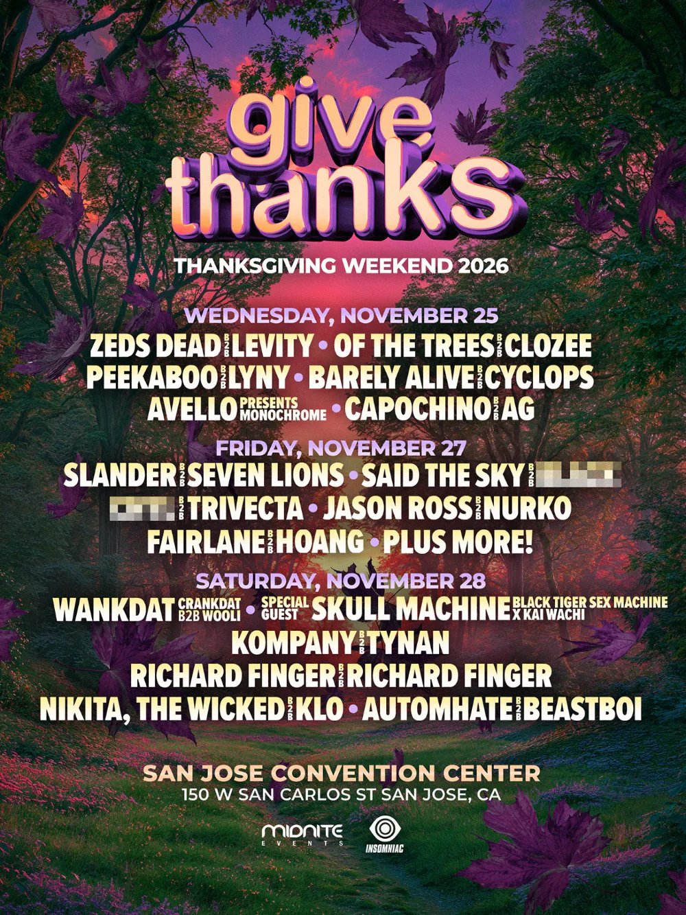 Give Thanks Festival — San Jose Convention Center · Wed Nov 25–28