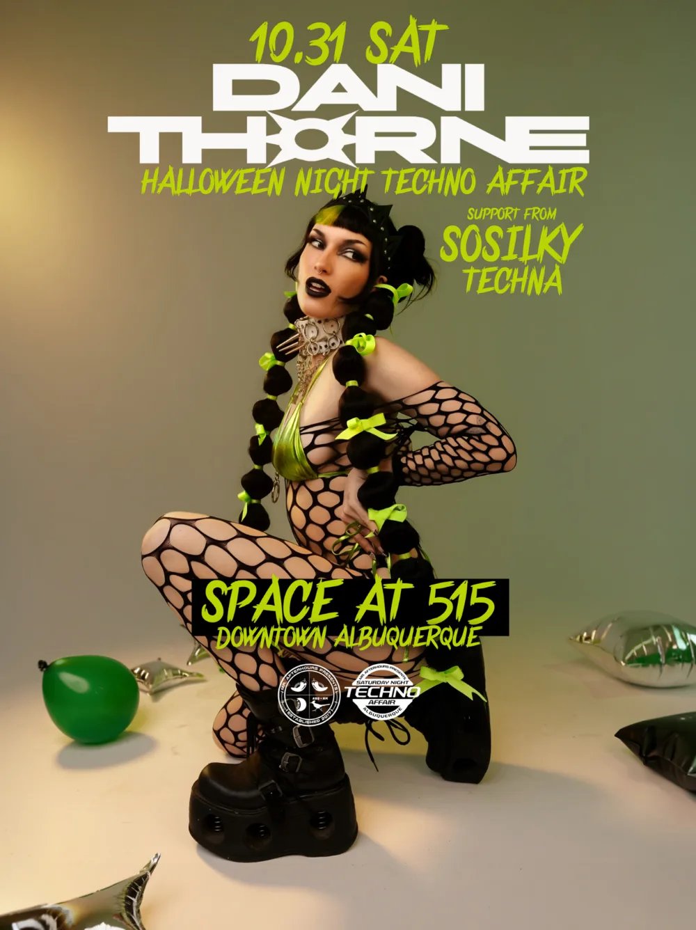 Halloween Night Techno Affair: Dani Thorne, TECHNA, SOSILKY — SPACE AT 515 · Sat Oct 31