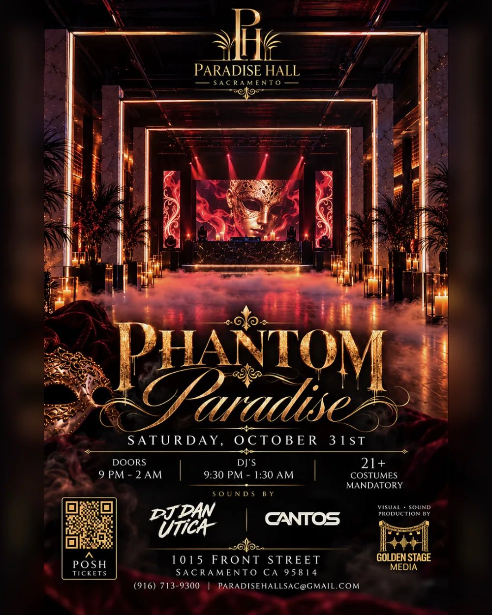 Phantom Paradise: Cantos, DJ Dan Utica — Paradise Hall · Sat Oct 31