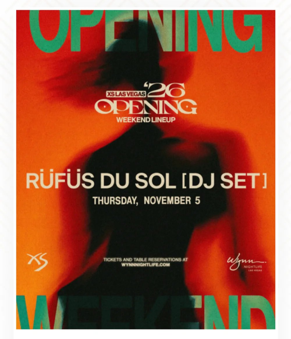 RÜFÜS DU SOL — XS Nightclub · Thu Nov 5