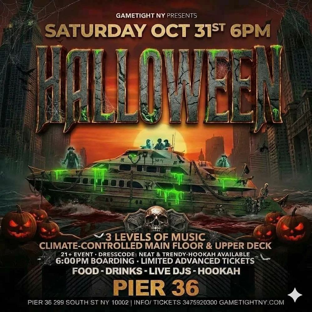 Halloween Yacht Cruise Party — Pier 36 · Sat Oct 31 · 6pm boarding