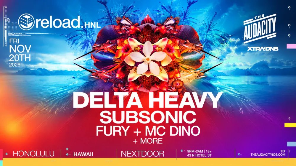 Delta Heavy, Subsonic, Fury + MC Dino — NextDoor · Fri Nov 20