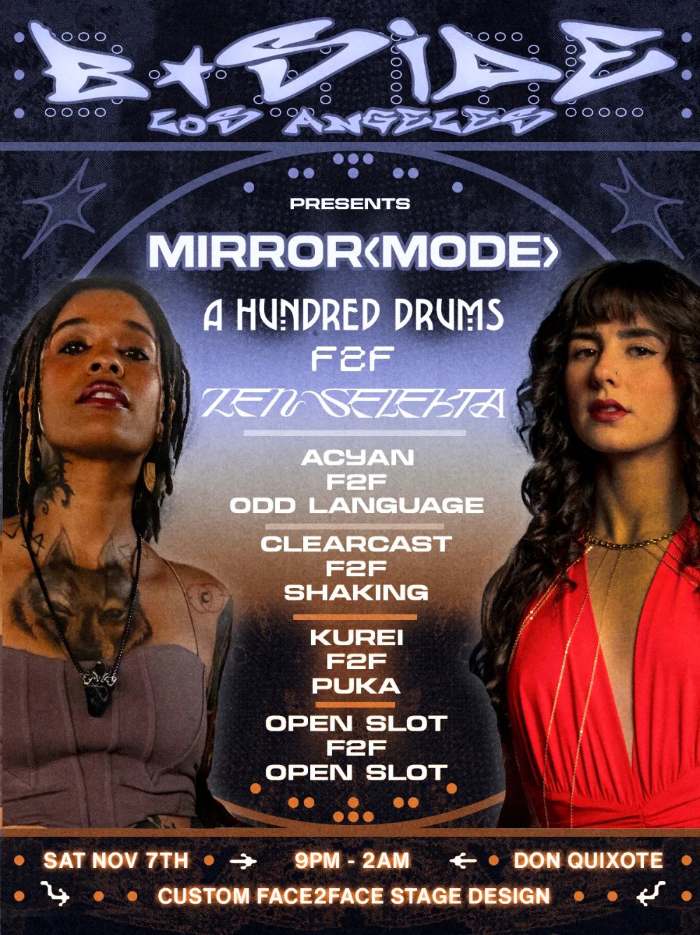 A Hundred Drums f2f Zen Selekta, Acyan f2f Odd Language, Clearcast f2f SHAKING, puka f2f Kurei — Don Quixote · Sat Nov 7
