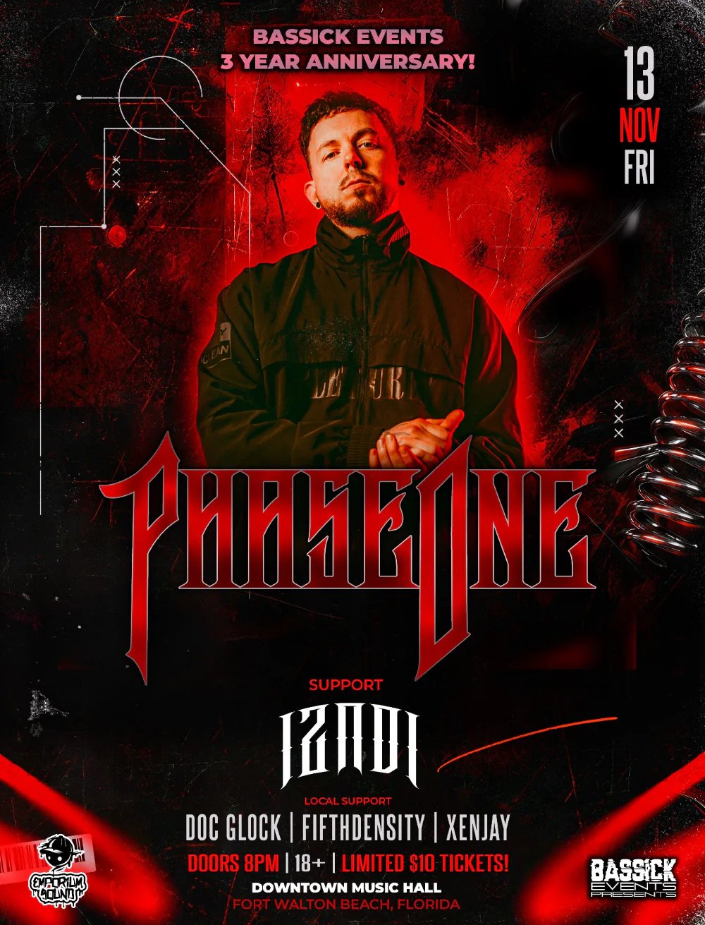 PhaseOne, Izadi, Fifthdensity, Doc Glock — Downtown Music Hall · Fri Nov 13