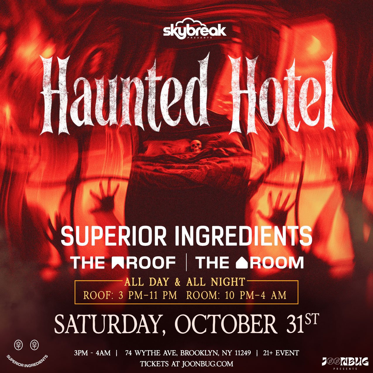 Haunted Hotel: Sinners & Saints + Vampires & Vixens — Superior Ingredients · Sat Oct 31 · 3pm–4am · From $15 · 21+