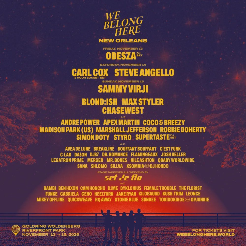 We Belong Here - New Orleans — Woldenberg Park · Fri Nov 13–15