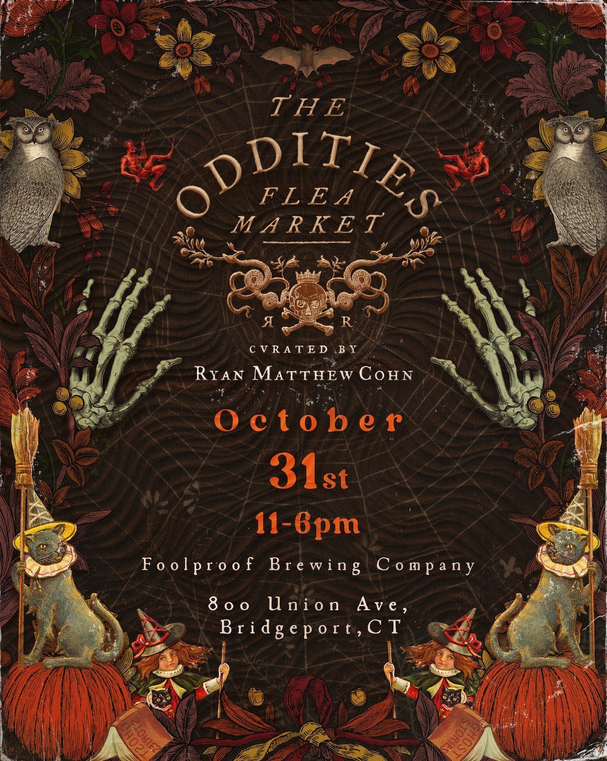 Oddities Flea Market: CT Halloween — Foolproof Brewing, Bridgeport · Sat Oct 31 · 12–6pm · from $24.65