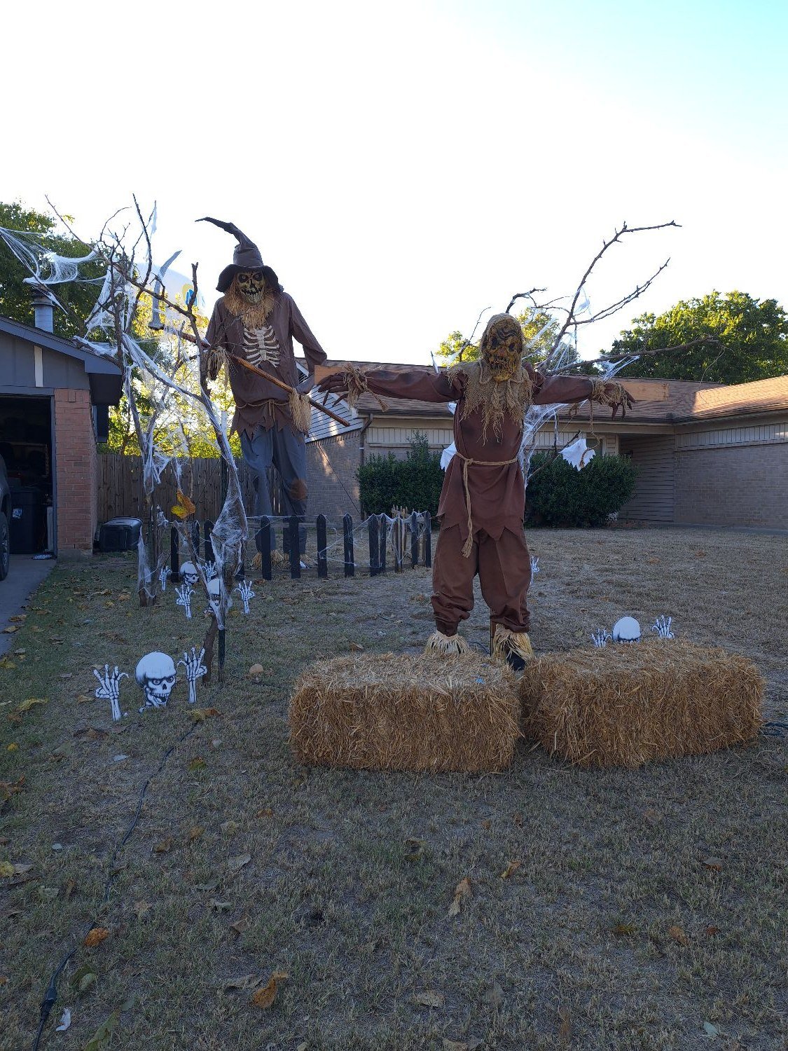 Haunted Graveyard And Scarecrow