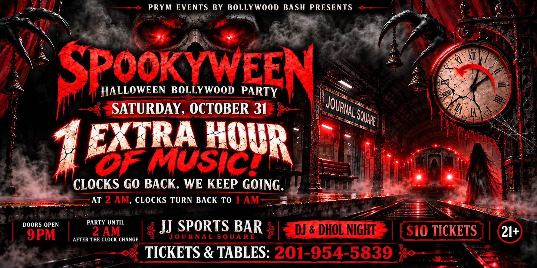 SpookyWeen Bollywood Party — JJ Sports Bar, Jersey City · Sat Oct 31 · 9pm–2am · 21+