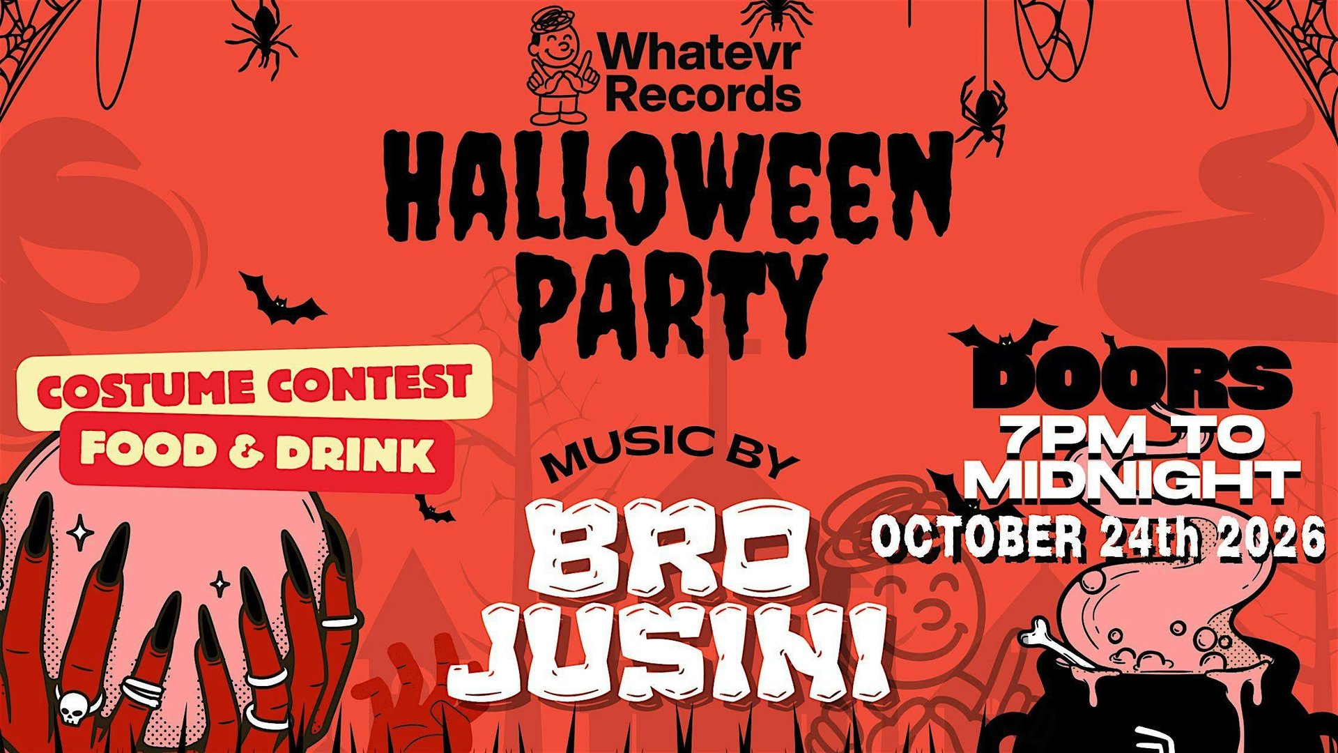 Whatevr Records Halloween Party — Wise Guys Records, Union Beach · Sat Oct 24 · 7–11pm