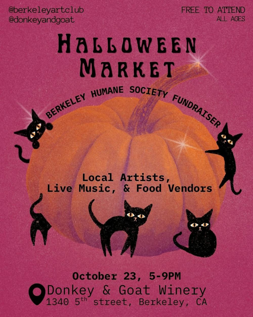Berkeley Art Club: Halloween Market — Donkey & Goat Winery, Berkeley · Fri Oct 23, 2026 · 5:00 PM – 9:00 PM · Free
