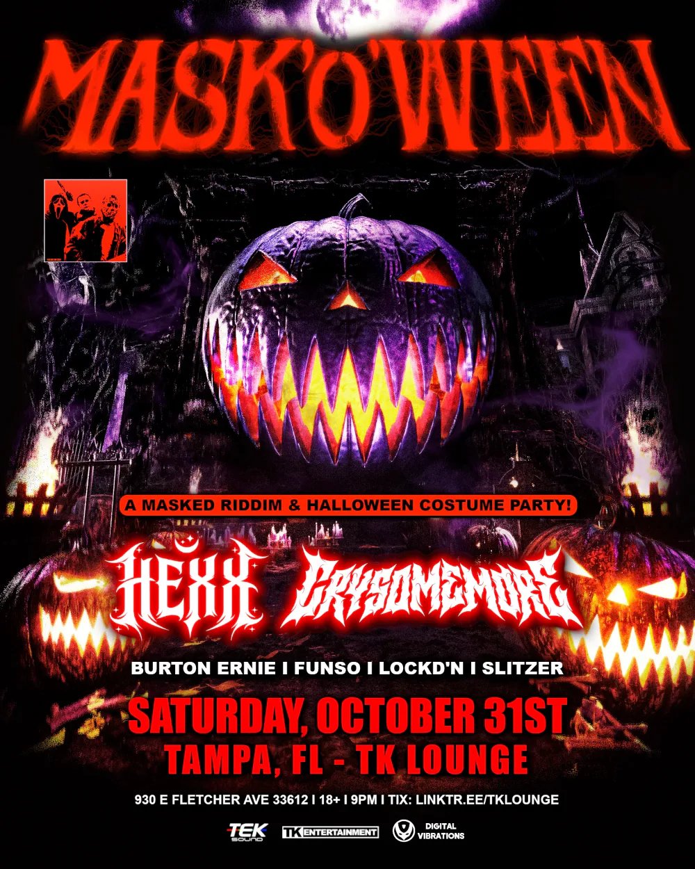 TREMENDO (Mexa Sounds): HEXX, CRYSOMEMORE — TK Lounge · Sat Oct 31