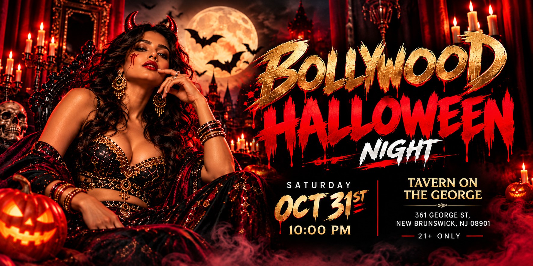 Bollywood Halloween Party — Tavern on George, New Brunswick · Sat Oct 31 · 9pm–2am