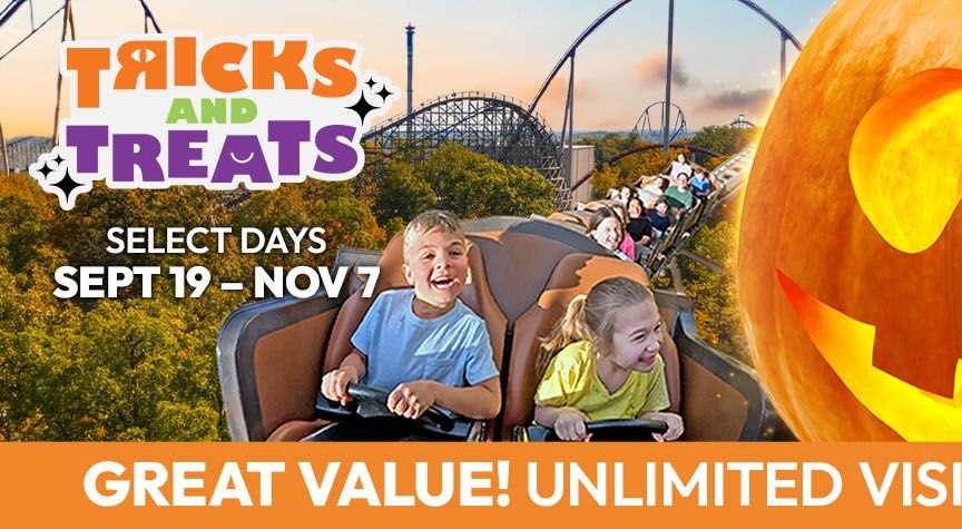 Tricks and Treats — Dorney Park · Sat Oct 31 & Sun Nov 1 · 11am–5pm