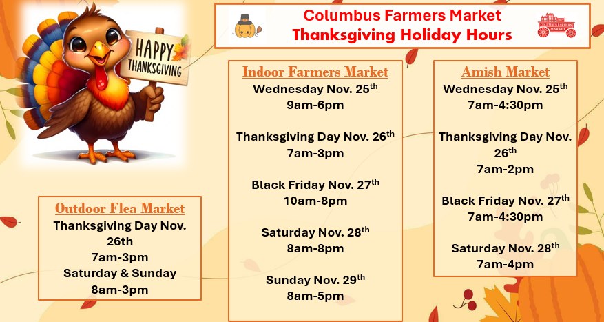 Columbus Farmers Market — Columbus, NJ · Thursday & Saturday 8 AM–8 PM, Friday 10 AM–8 PM