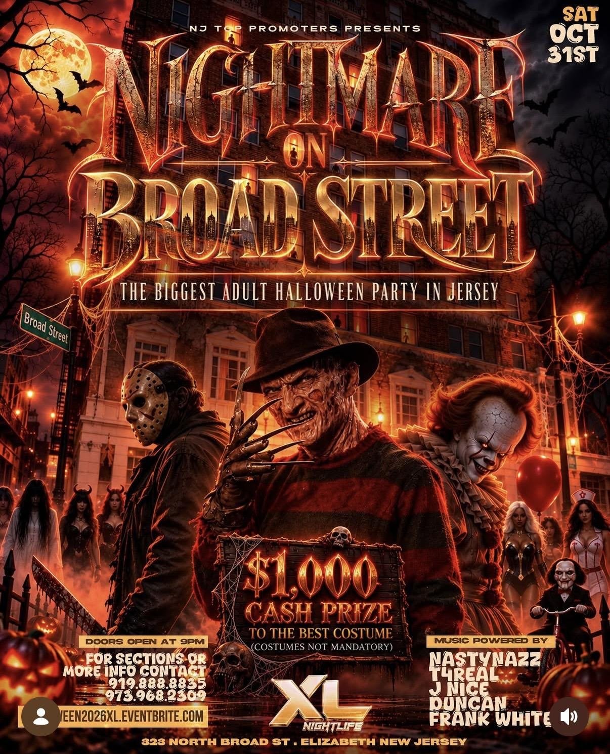 The Biggest Adult Halloween Party in Jersey — XL Nightlife, Elizabeth · Sat Oct 31 · 9pm–3am