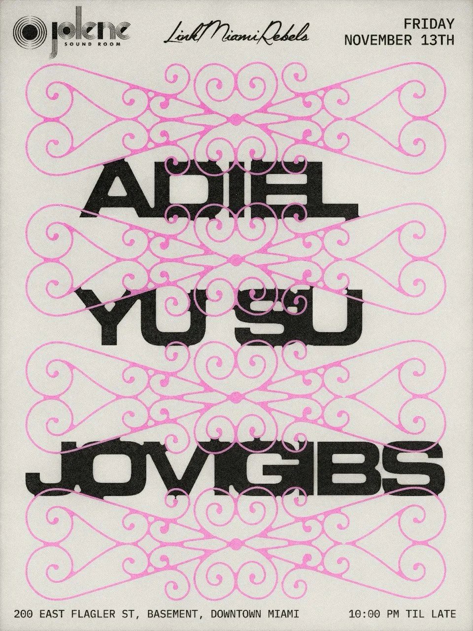 Adiel, Yu Su — Jolene Sound Room Miami · Fri Nov 13