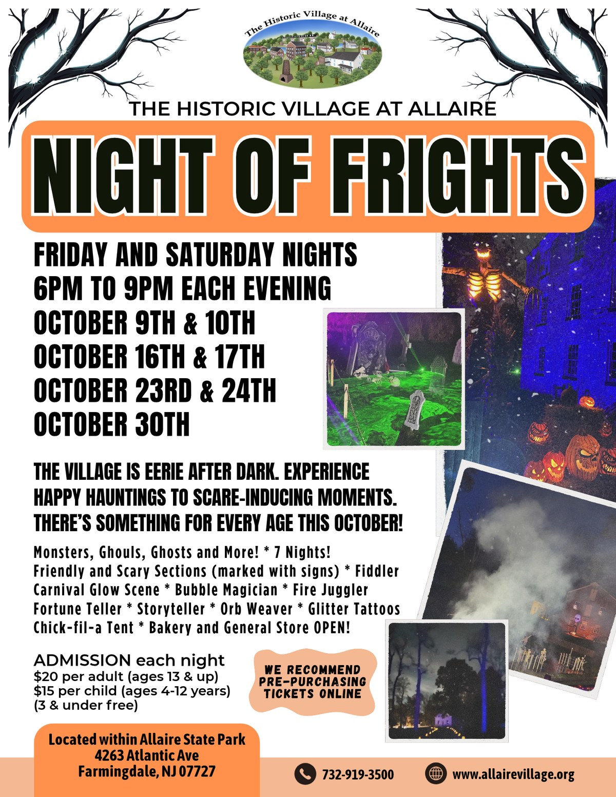 Night of Frights — Historic Village at Allaire · Fri Oct 30 · 6–9pm