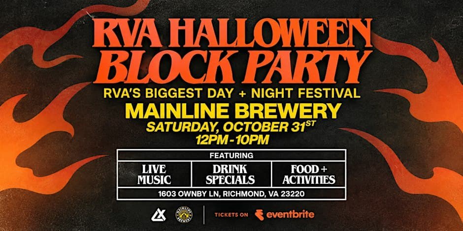 RVA Halloween Block Party at Main Line Brewery — Main Line Brewery · Sat Oct 31