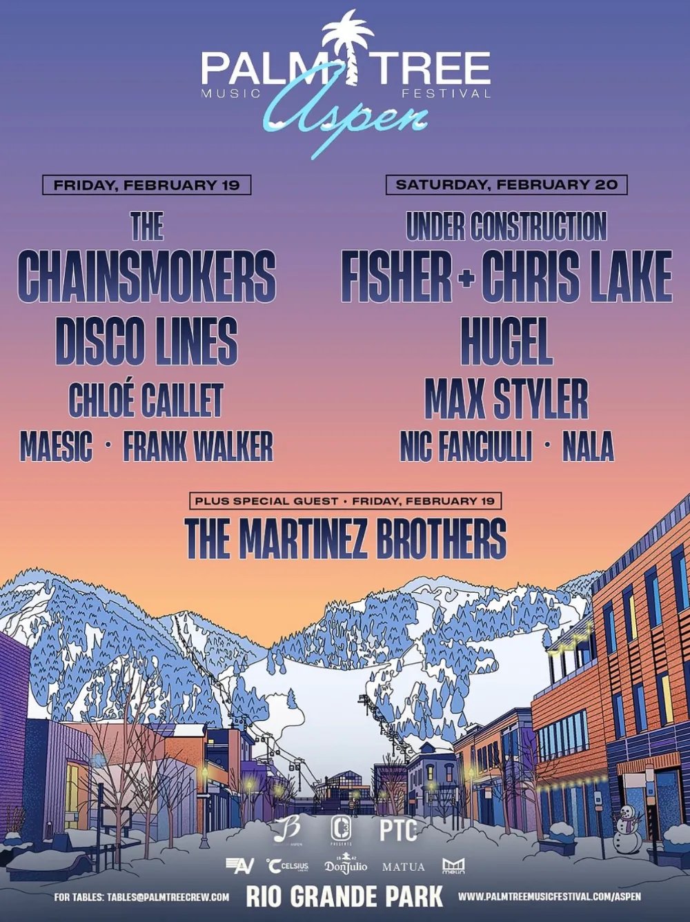 Palm Tree Music Festival — Rio Grande Park Aspen · Fri Feb 19–20