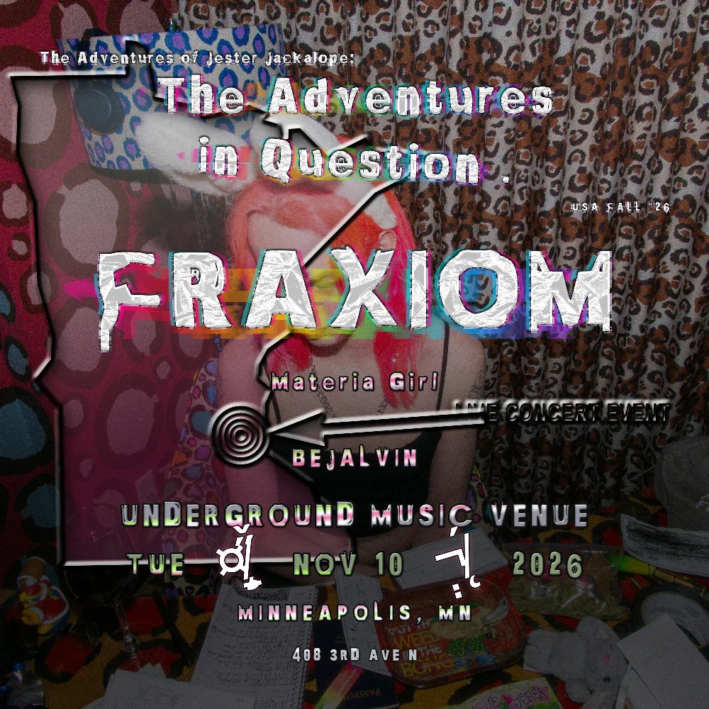 Fraxiom, Materia, Bejalvin — Underground Music Venue · Tue Nov 10