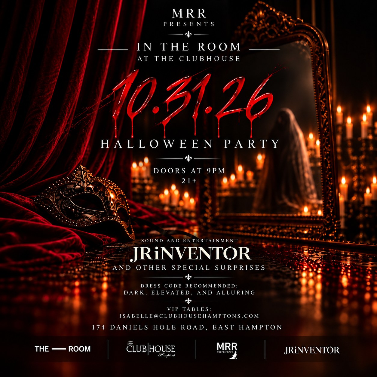 Halloween at The Room: After Dark — The Clubhouse Hamptons · Sat Oct 31 · 9pm · $20–$30 · 21+