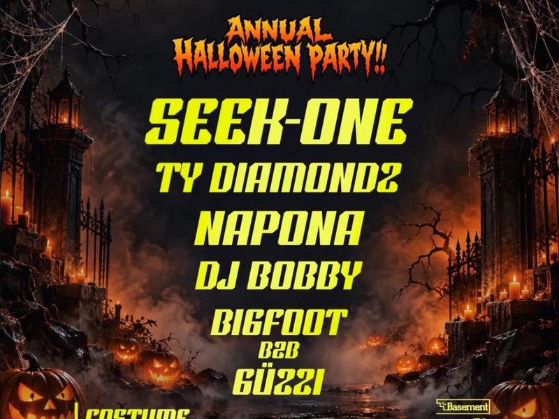 Space Taco Annual Halloween Party: Seek-One, Ty Diamondz, Napona, DJ Bobby, Bigf0_ot + more — The Basement Pomona · Tue