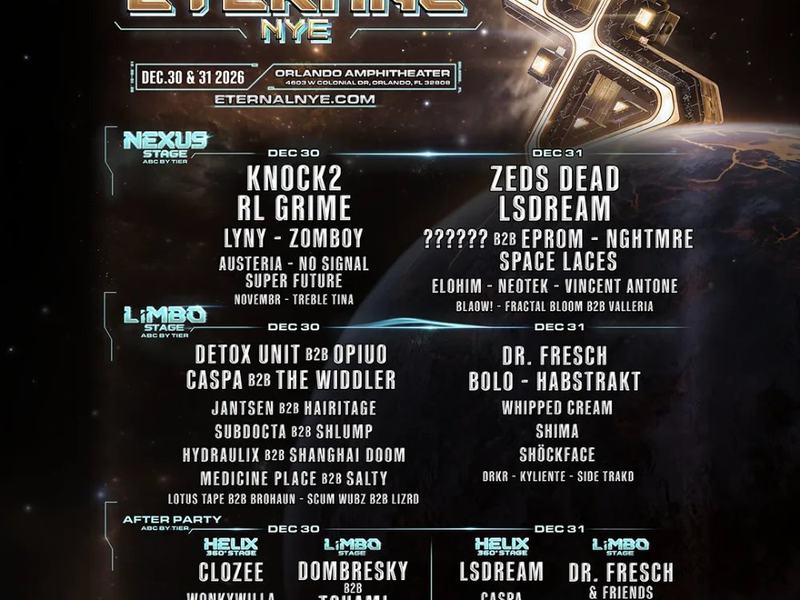 ETERNAL NYE — Orlando Amphitheater · Wed Dec 30–31