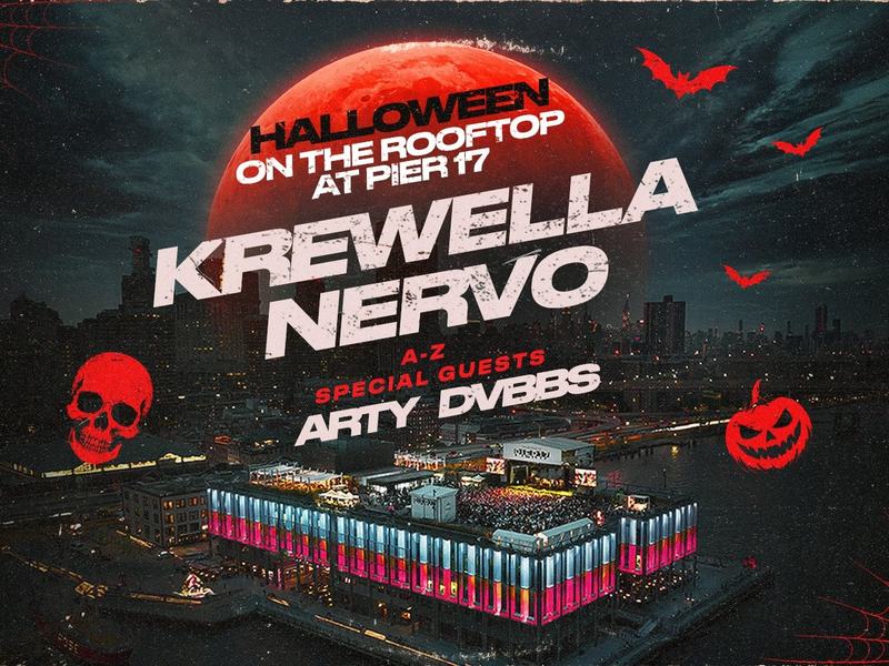 Halloween on the Rooftop: Krewella, Nervo, ARTY & DVBBS — Pier 17 · Sat Oct 31 · 3pm · 18+