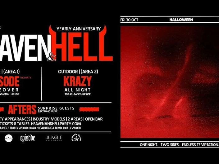 Heaven & Hell Halloween — Jungle Hollywood · Fri Oct 30